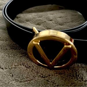 Valentino Black and Gold Belt Elegant Accessory